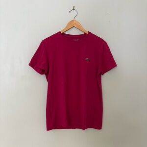 Lacoste Pima Cotton Magenta Short Sleeve Tee